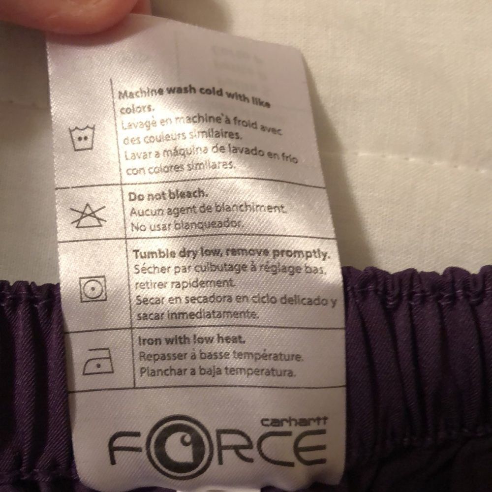 carhartt SP Force Purple Scrub Pants with Six Pockets Gold Drawstrings - Picture 13 of 14